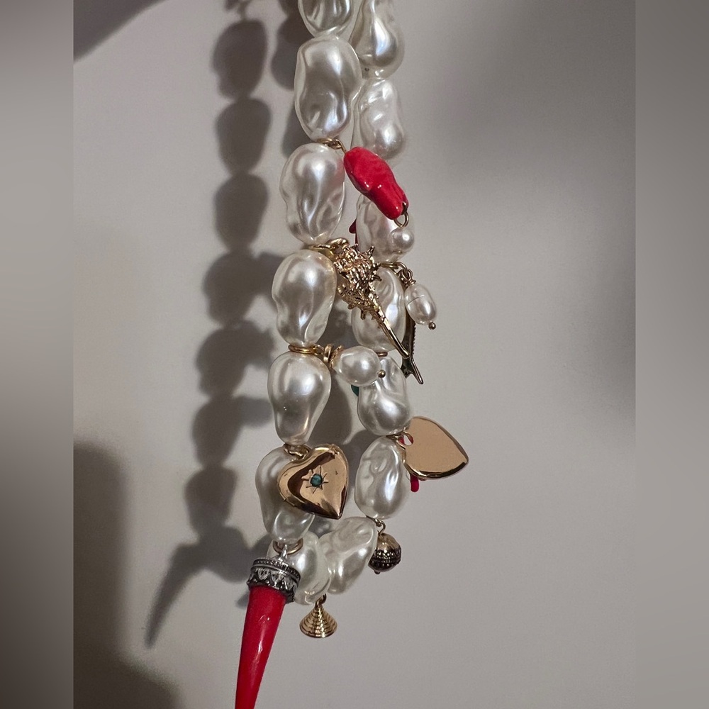 Zara Nautical Pearl Beach Ocean Charm Necklace Choker‎ - Picture 2 of 6